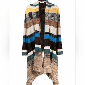 Dorothy Schumaker Blanket Attitude Wool Cotton Cashmere Brown Yellow Shawl